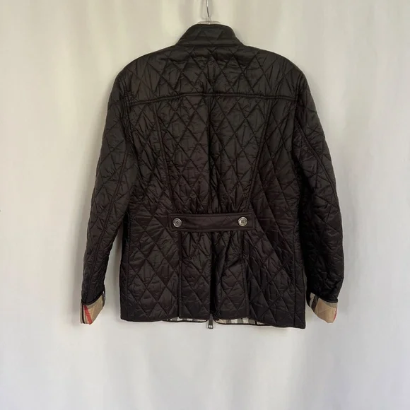 BURBERRY BRIT Quilted Jacket Nova Check Lining Black Size L - Picture 5 of 16